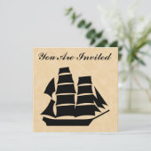 Invitation Bateau de pirate. Bateau de navigation (Debout devant)