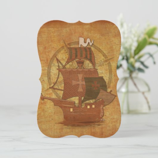 Invitation Bateau de pirates (Debout devant)