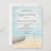 Invitation Bateau de plage Phare Verre Fiançailles (Devant)