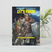 Invitation Bateau d'imaginaire médiéval des guerriers norse (Debout devant)