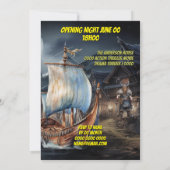 Invitation Bateau d'imaginaire médiéval des guerriers norse (Dos)