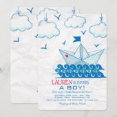 Invitation Bateau en Papier (Devant / Derrière)