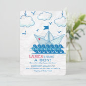 Invitation Bateau en Papier (Debout devant)