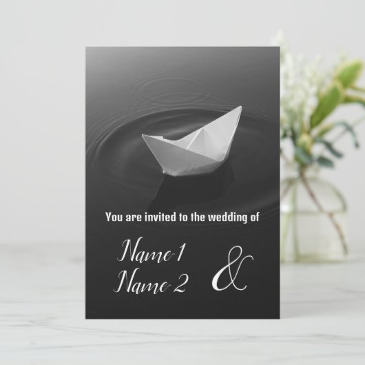 Invitation Bateau en papier Odyssey (Debout devant)