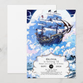 Invitation Bateau Enchanté Personnalisé Pirate Anniversaire (Devant / Derrière)