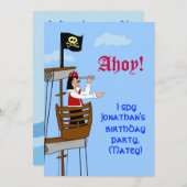 Invitation Bateau fait sur commande d'invitations de fête (Devant / Derrière)