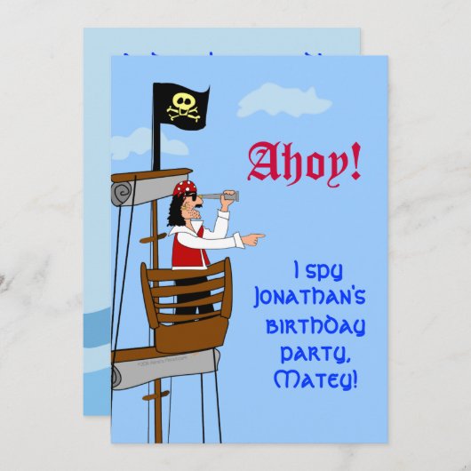 Invitation Bateau fait sur commande d'invitations de fête (Devant / Derrière)