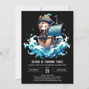 Invitation Bateau Magique Pirate Anniversaire
