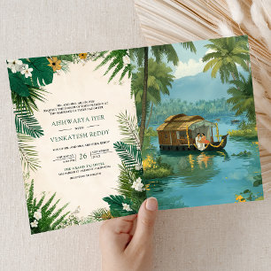 Invitation Bateau-maison des Backwaters du Kerala Mariage Ind