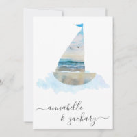 *~* BATEAU Mer RSVP + QR Beach AR7 Mariage