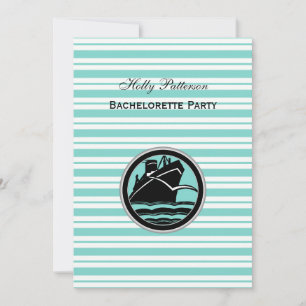 Invitation Bateau Nautique Bleu Bleu Blancs V Bachelorette