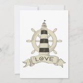 Invitation Bateau nautique phare de roue Mariage Tan (Dos)