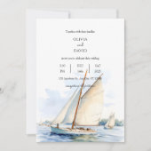 Invitation Bateau Nautique Régate Sur Serene Ocean, Mariage (Devant)