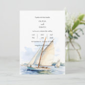 Invitation Bateau Nautique Régate Sur Serene Ocean, Mariage (Debout devant)