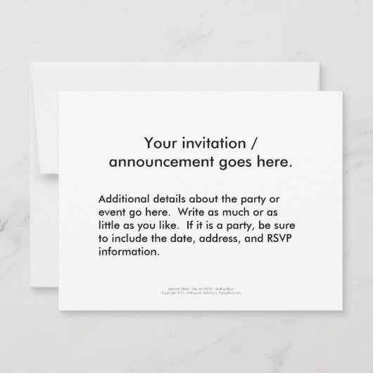 Invitation Bateau original d'amusement de navigation peignant (Dos)