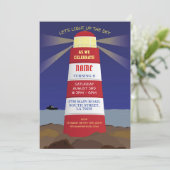 Invitation Bateau phare Nautique fête d'anniversaire Marine (Debout devant)