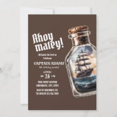 Invitation Bateau pirate dans une bouteille Anniversaire (Devant)