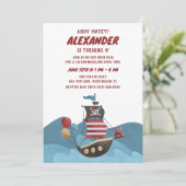 Invitation Bateau pirate Nautique Ahoy Boy Annithday Party (Debout devant)