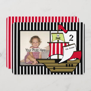 Invitation Bateau pirate photo Anniversaire