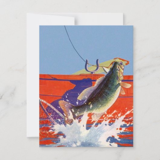 Invitation Bateau rouge d'invitation vide allé pêcher des (Devant)