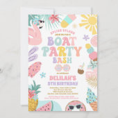 Invitation Bateau tropical Lake Ocean Marina fête d'anniversa (Devant)