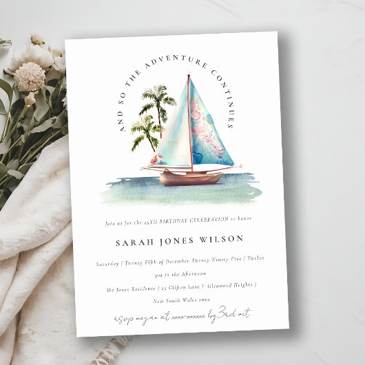 Invitation Bateau Turquoise Dusky Palm Seascape N'Importe Que