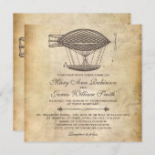 Invitation Bateau victorien Mariage Steampunk (Devant / Derrière)