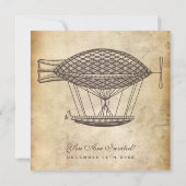 Invitation Bateau victorien Mariage Steampunk (Dos)