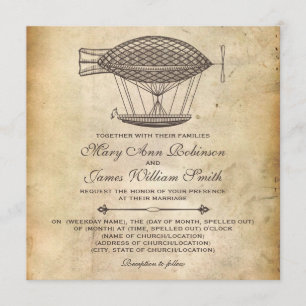 Invitation Bateau victorien Mariage Steampunk