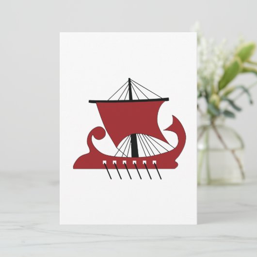 Invitation Bateau Viking Longship Silhouette Drakkar (Debout devant)