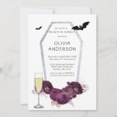 Invitation Bateaux à café Peony Purple Argent Brunch & Bubbly (Devant)