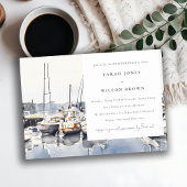 Invitation Bateaux côtiers au paysage marin de la fête de wee