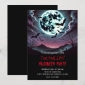 Invitation Bateaux de cimetière à la fête d'Halloween au clai (Devant / Derrière)