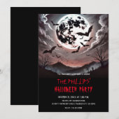 Invitation Bateaux de cimetière à la fête d'Halloween au clai (Devant / Derrière)