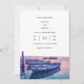 Invitation Bateaux de pêche Purple Twilight Sky Mariage (Devant)