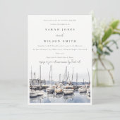 Invitation Bateaux du port côtier bouché Couples du paysage m (Debout devant)