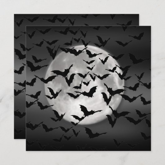 Invitation Bateaux Et Pleine lune (Devant / Derrière)