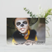 Invitation Bateaux noirs et blancs Halloween Photo de vacance (Debout devant)