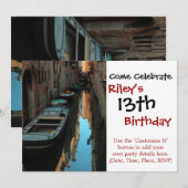 Invitation Bateaux sur Canal Water Venice Italie Bâtiments (Devant / Derrière)