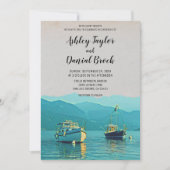Invitation Bateaux vintages marine mer destination mariage (Devant)