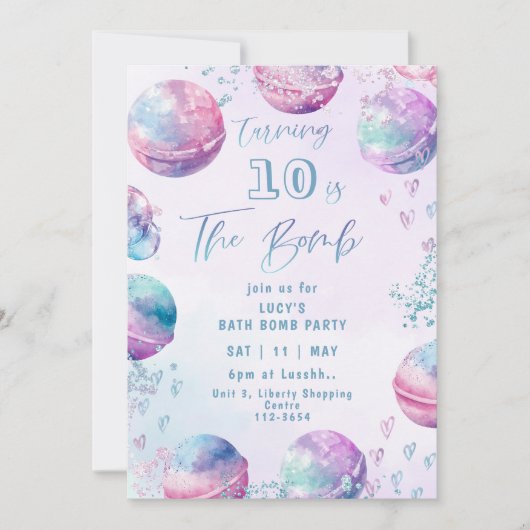 Invitation Bath explosif pour fêter anniversaire (Devant)