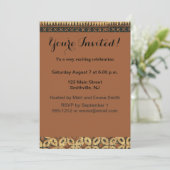 Invitation Batik Earthy Grain de Café Élégant Rustique Rugueu (Debout devant)