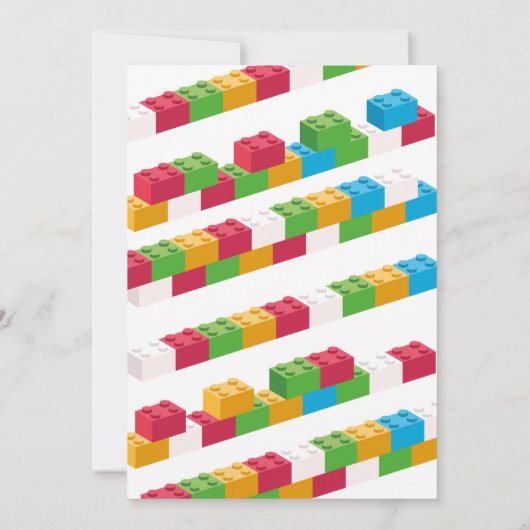 Invitation Bâtiment Anniversaire Blocs de construction (Dos)
