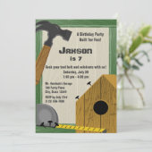 Invitation Bâtiment Birdhouse Construction Party (Debout devant)
