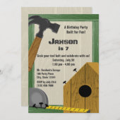 Invitation Bâtiment Birdhouse Construction Party (Devant / Derrière)