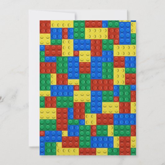 Invitation Bâtiment Blocks Boy Anniversaire de fête Invitatio (Dos)