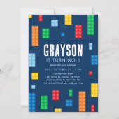 Invitation Bâtiment Blocks Boy Birthday (Devant)