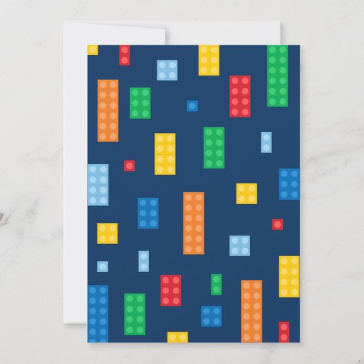 Invitation Bâtiment Blocks Boy Birthday (Dos)
