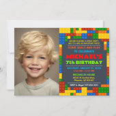 Invitation Bâtiment blocs de l'invitation photo fête annivers (Devant)