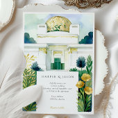 Invitation Bâtiment de la Sécession de Vienne Aquarelle Art n